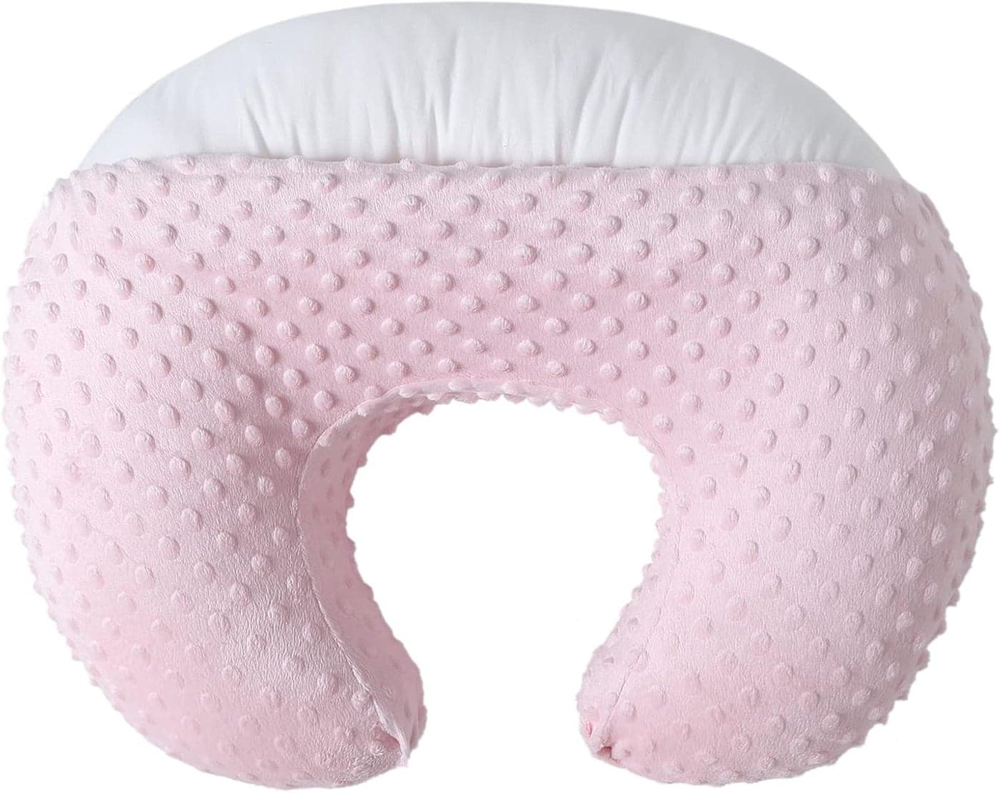 Nursing Pillow and Positioner Breastfeeding and Bottle Feeding Propping Baby Tummy Time Sitting Support for Baby Boy Baby Girl with Removable Dots Cover Blushing Bride