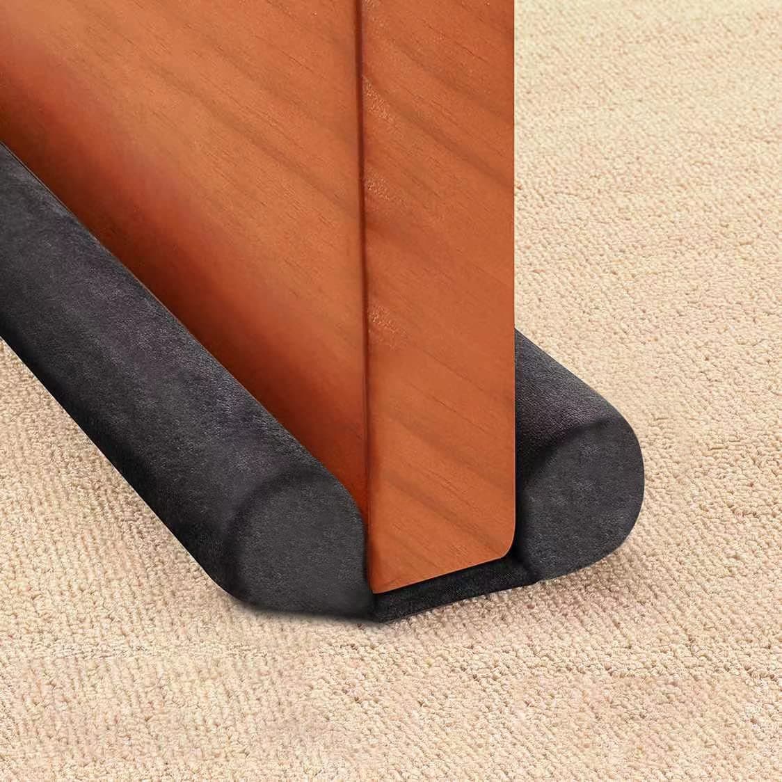 GDHOMM Under Door Draft Stopper Door Sweep Noise Blocker Weather Stripping Size Adjustable 3036 Gap Filler Door Seal Black
