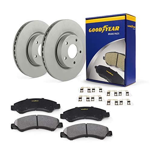 Goodyear Brakes PRK68824F | Front Premium Brake Kit with Pair (2) of AntiOx Coated Brake Rotors and Ceramic Brake Pads fits Nissan Sentra 19-13