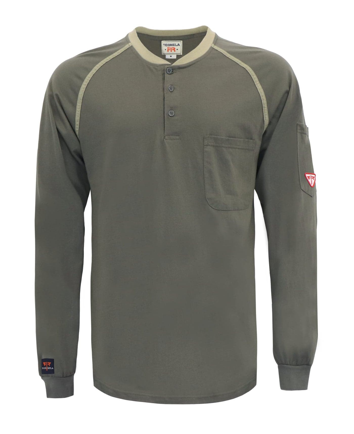 TICOMELA FR Shirts 5.5oz Light Weight for Summer Henly Shirts Flame Resistant Gray Shirt Men's Fire Retardant Shirt