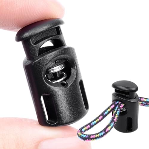 10 PCS Plastic Spring Cord Locks for Drawstring Paracord Toggle Stopper Clasp Elastic Shoeslace Lock Sweatpants Hoodie String Clips Bungee Swim Goggles Gloves String Lock Replacement