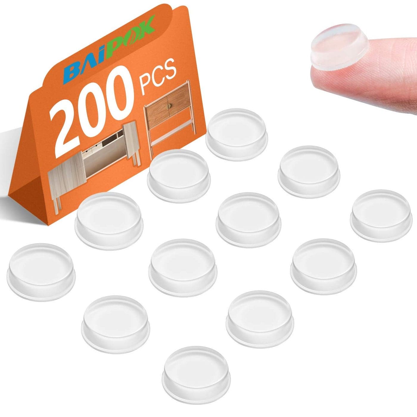 Cabinet Bumpers 200 PCS Clear Self Adhesive Rubber Bumpers Pads Clear Cupboard Door Bumpers Sound Dampening Stopper Bumper Pads for Drawers Laptop