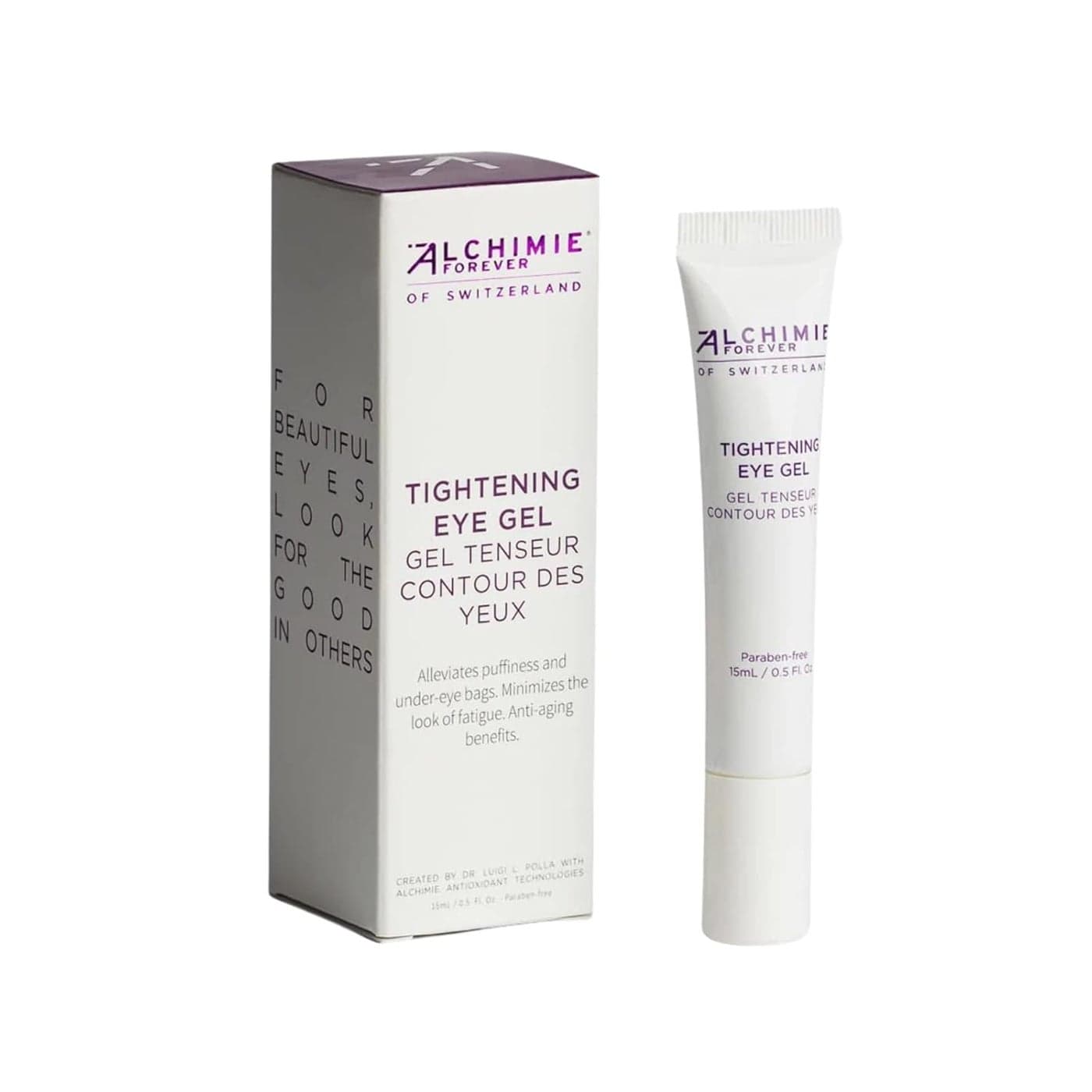 Alchimie Forever Tightening Eye Gel Immediate Lifting Effect Reduces Appearance of Fine Lines Puffiness Caffeine Apple Stem Cell Extract 05 Fl Oz