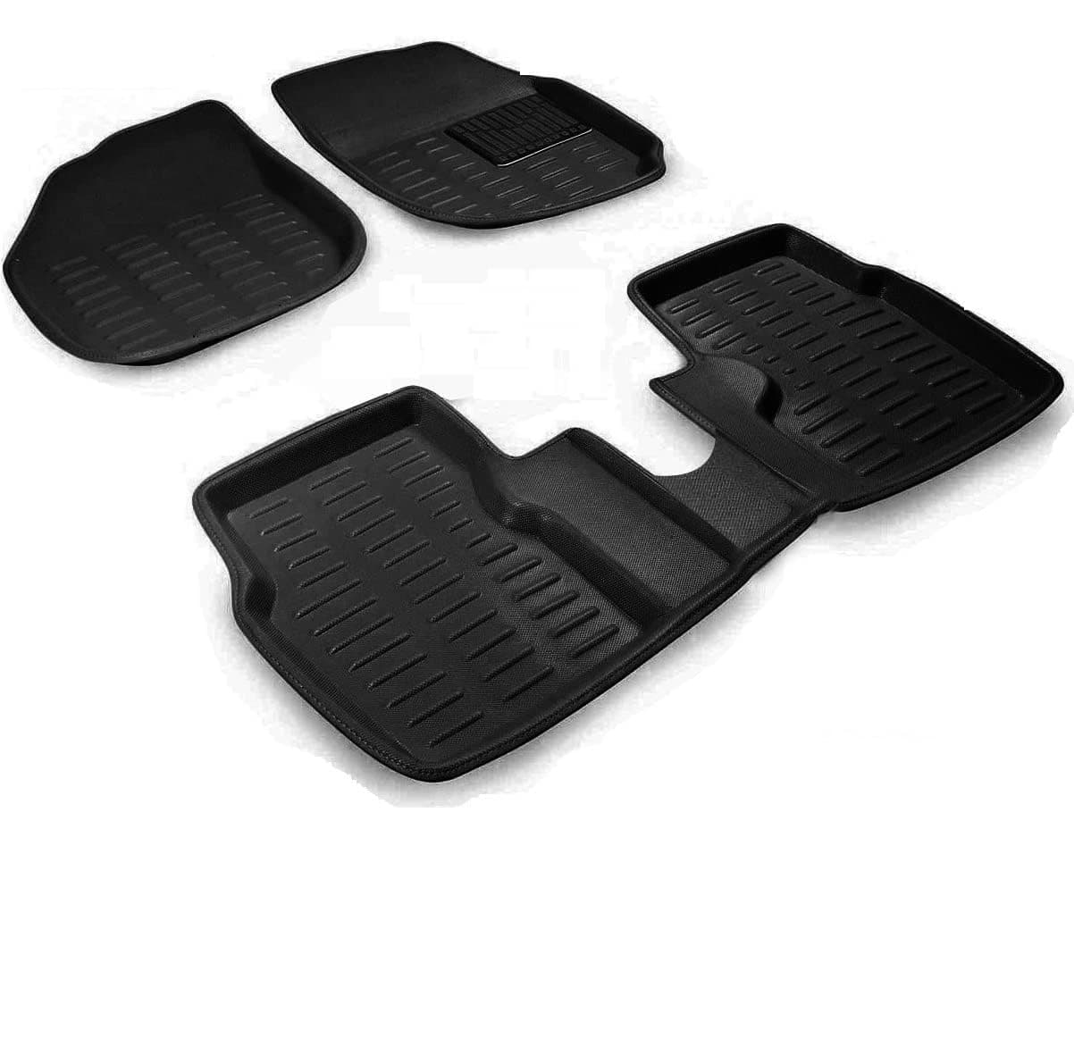 Adwait Car 3D Mats Floor Mats Black Set of 3 Pcs for Maruti Suzuki Ignis