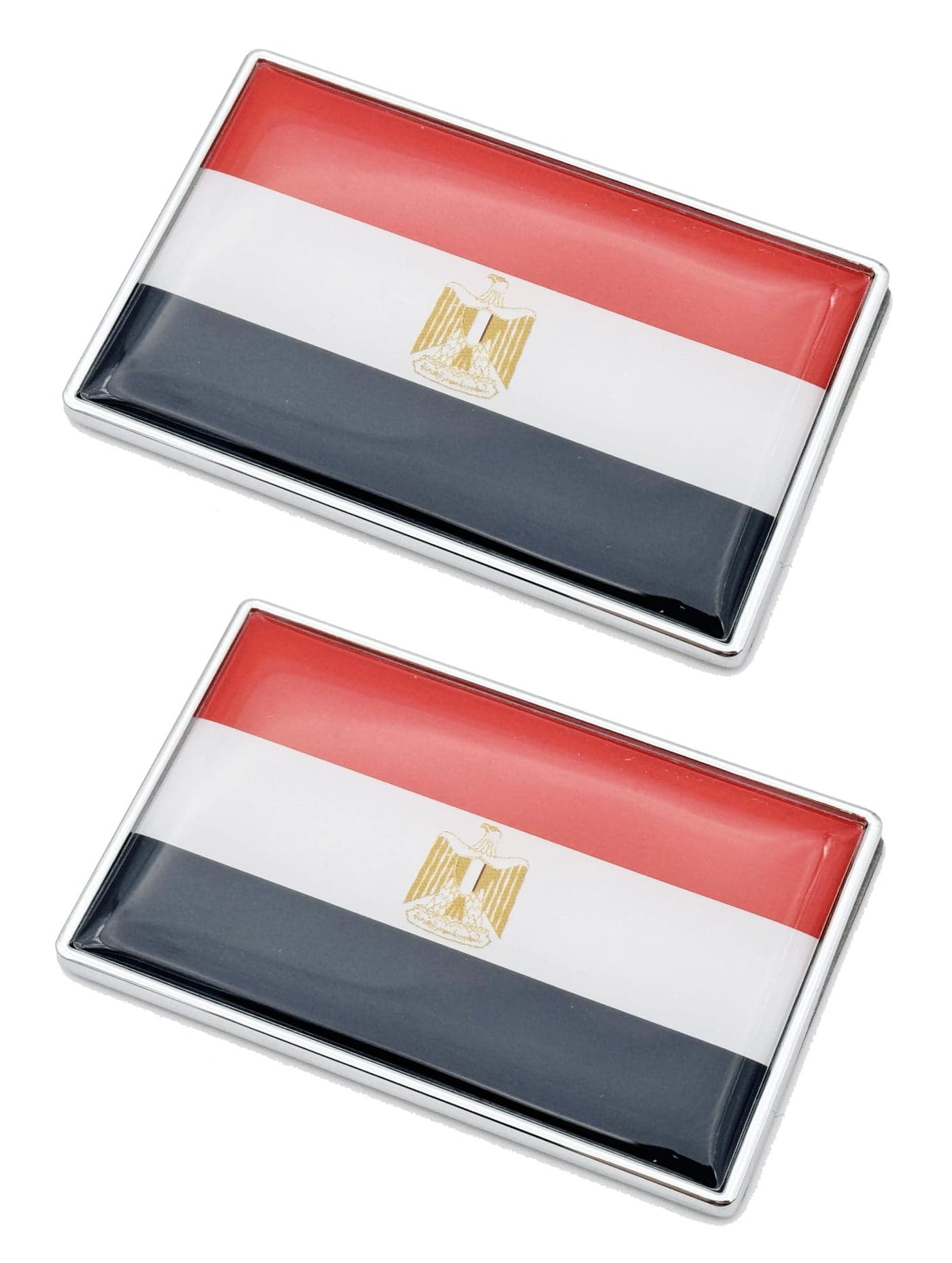 2 Pcs 3D Egypt Egyptian Flag Metal Car Stickers Chrome Decals,2.3 x 1.6 Inch Metal Truck Stickers,Patriotic Car Motorcycle Emblem.
