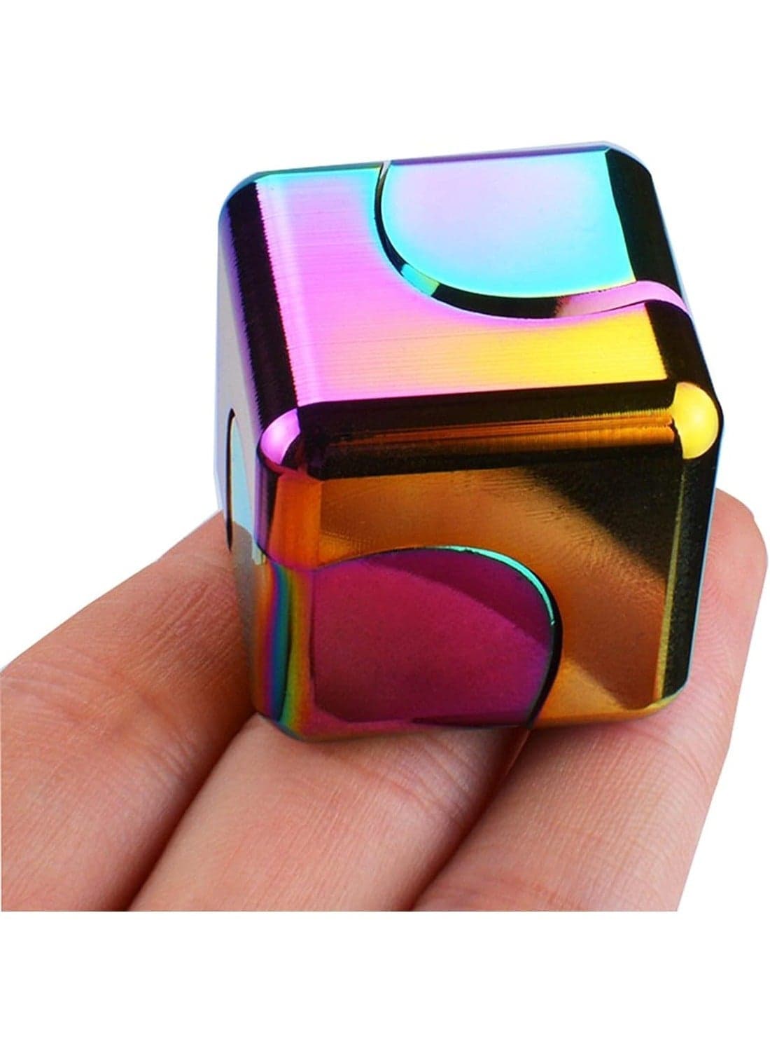 Fidget Spinner Cube Toy - Metal Desktop Relaxation Toy, Colorful Design