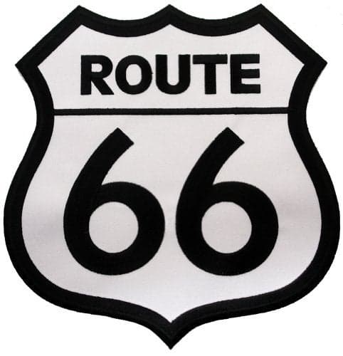 Large Route 66 Embroidered Patch Iron-On Highway Road Sign Biker Emblem