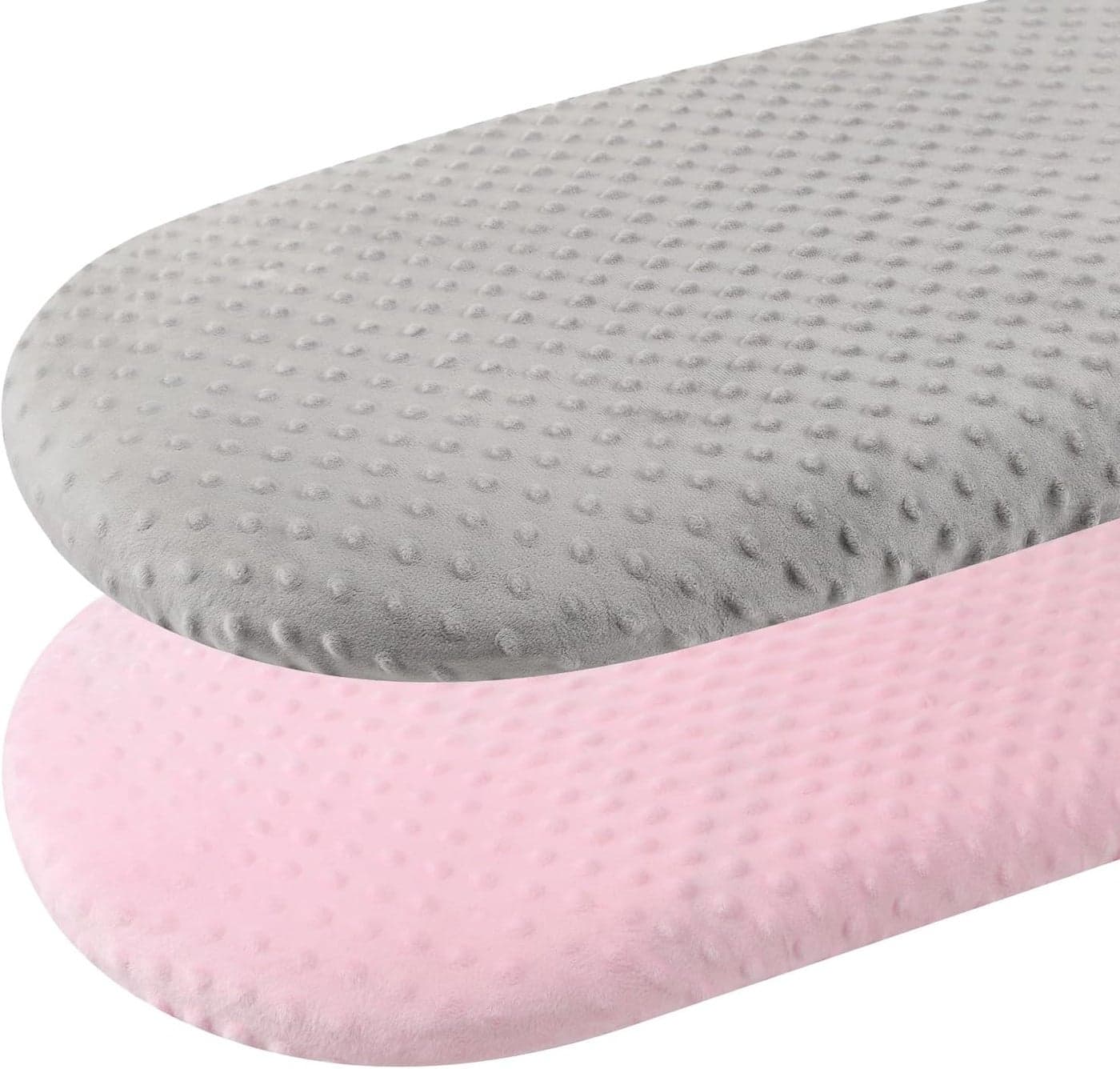 Dot Bassinet Sheet Set 2 Pack Stretch Fitted Cradle SheetsUltra Soft Thick Universal Fit Oval Rectangle Hourglass PadMattress for Baby Girls and Boys Grey Pink