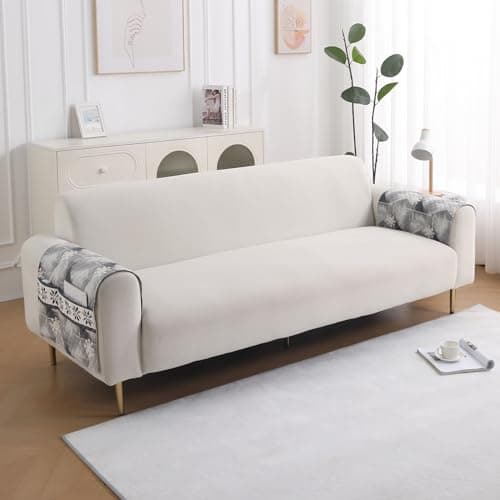 HOKIPO 'LiefNest' Printed Holland Velvet Sofa Armrest Covers | 1 Pair | Snowflakes Gradient Grey (IN-827-L-D9*2)