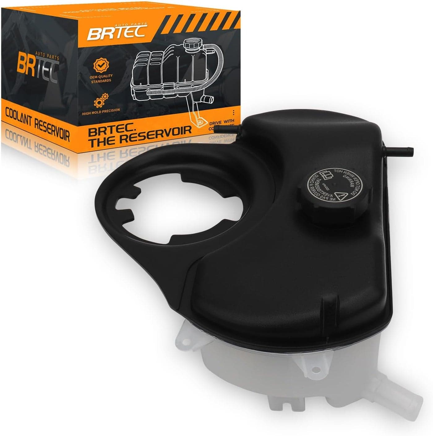 BRTEC Engine Coolant Recovery Overflow Tank Reservoir with Cap for Jaguar X-Type 2002-2008