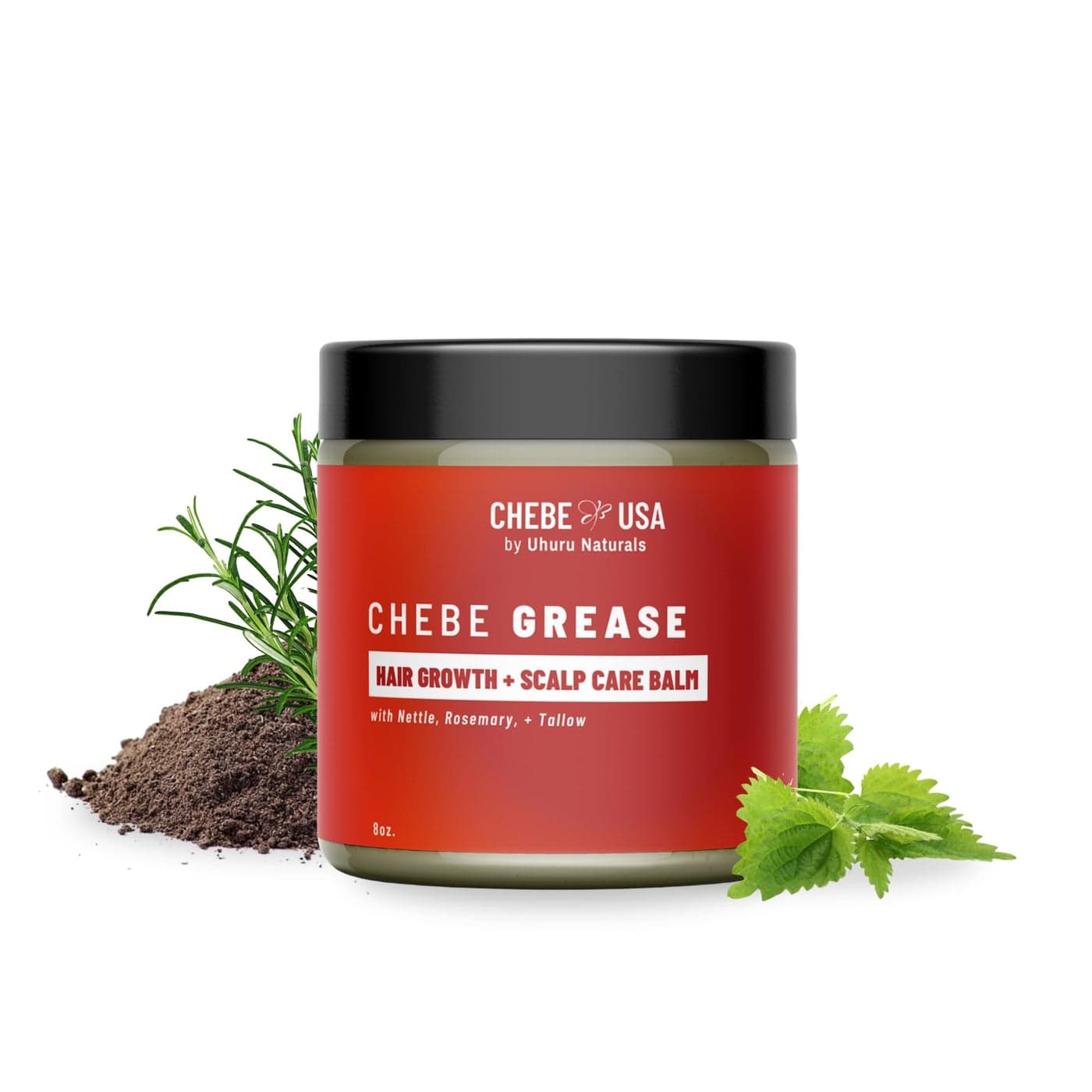 Uhuru Naturals Chebe Hair Grease Chebe Grease for Hair Growth Scalp Care Moisturizing Strengthening Pomade for Dry Scalp Breakage Protection Authentic Chadian Formula 8 oz