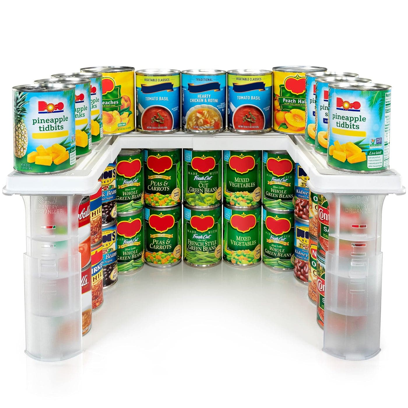 Savvy Shelf Adjustable Pantry Spice Rack Can Storage Organizer Storage Kitchen Cabinet Organizer Pantry Organization Spice Rack Storage Can Organizer for Pantry Cupboard Cupboard Organizer