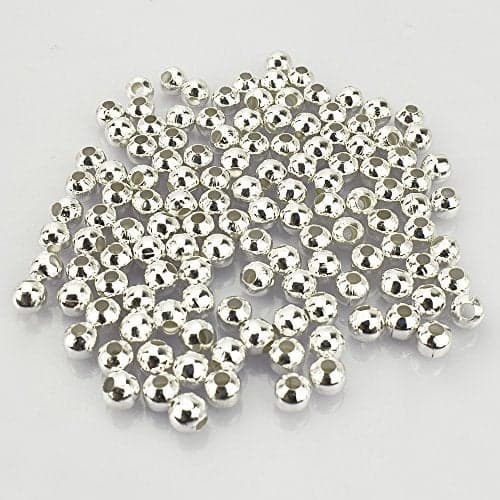 LolliBeads (R) Silver Plated Smooth Round Metal Beads 6 mm 300 Pcs