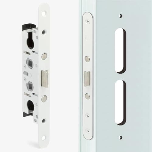 2 Point Bolt Mortise Lock Replacement Fits for Pella Storm Doors ONLY 212 Handle PZ 78 Backset 714 Faceplate Screw Hole Centers Bolts Spaced at 212 NonHanded White