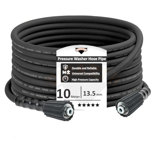 VIPARTH Pressure Washer Hose Pipe Upto 2500 PSI | Heavy-Duty Construction | Black Molded Pipe | Durable and Reliable | Pressure Resistance | Explosion Proof | 10 Meter