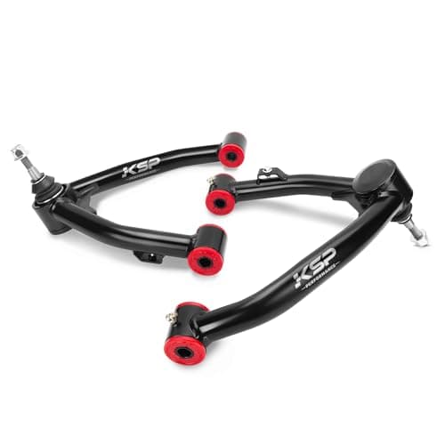 KSP Upper Control Arm 2-4" lift for 07-16 Silverado Avalanche Tahoe, Sierra Yukon 6-Lug 2WD/4WD Factory Cast Steel arms, Tubular Black A-arm