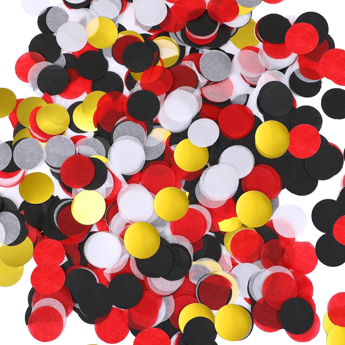 TecUnite Round Tissue Paper Table Confetti Dots for Wedding Birthday Party Decoration 176 ozBlack White Red Gold Confetti25 cm