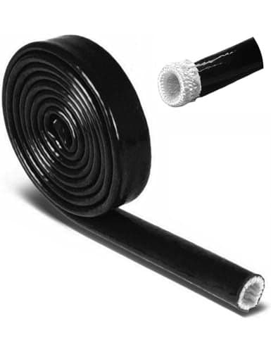 Heat Shield Fire Sleeve 1254mm ID x 33FT Silicone Coated Fiberglass Heat Wrap Fire Thermo Armor for Automotive Hose Lines Wires Electrical Wiring Black