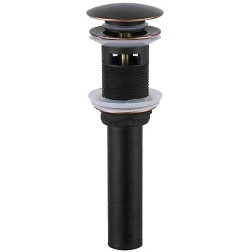 Angle Simple Bathroom Sink Drain with Overflow, Brass Pop Up Sink Drain Stopper Oil-Rubbed Bronze