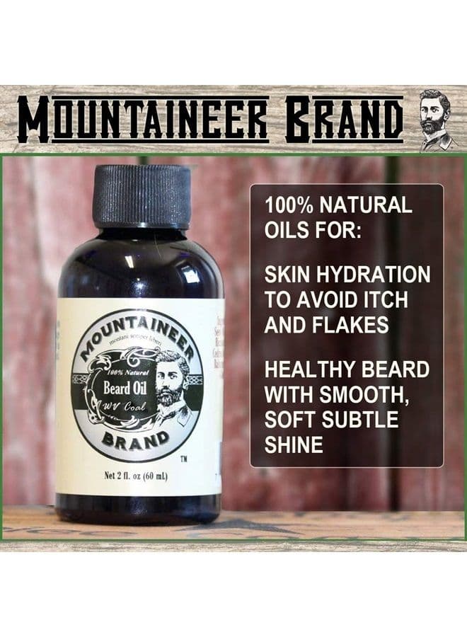 Beard Oil (2 oz) 100% All Natural Premium Beard Oil For Men, Beard Conditioner, Softener & Beard Oil Growth for Men - Grooming Beard Maintenance Treatment (WV Coal)