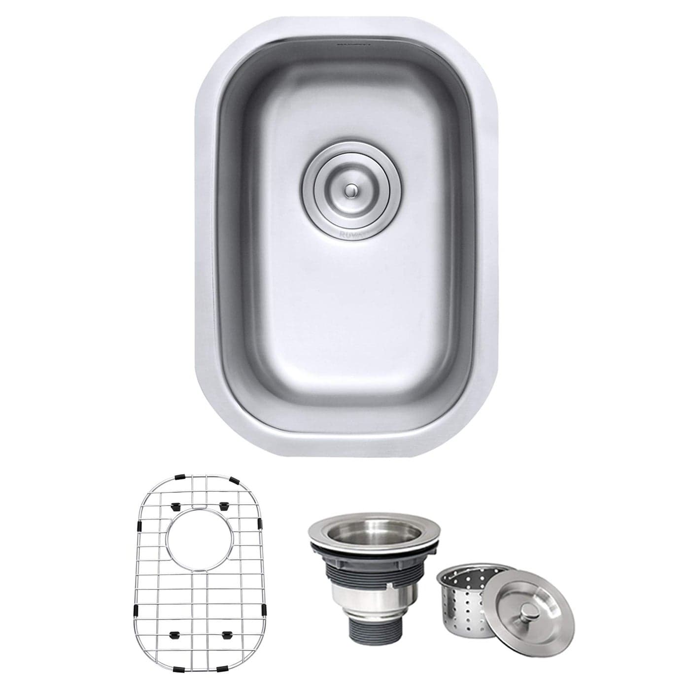 Ruvati 12 x 18 inch Rounded Corners Undermount Kitchen Sink Single Bowl 16 Gauge Stainless Steel Bar Prep Sink with Brushed Finish hides scratches EasytoClean Undermount kitchen Sink RVM4111