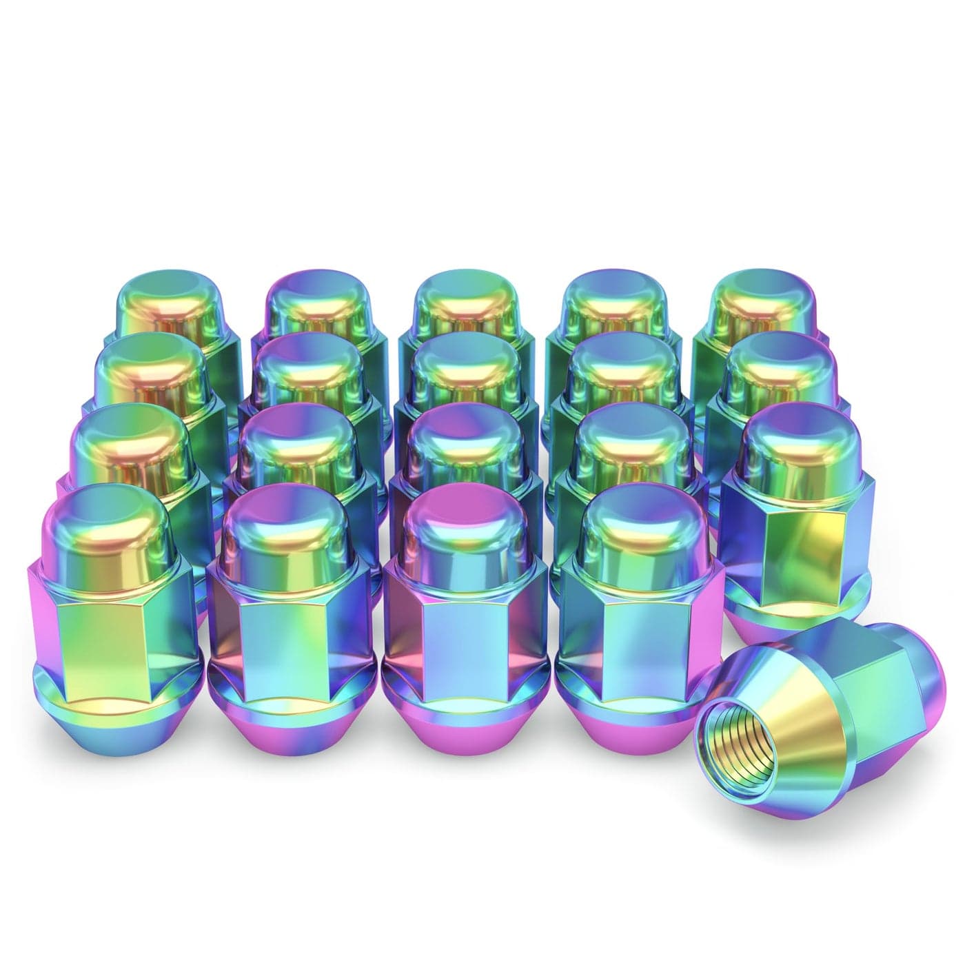 White Knight 1704SNEO20AM Neo Chrome 1220 Bulge Acorn Lug Nuts 20 Pack
