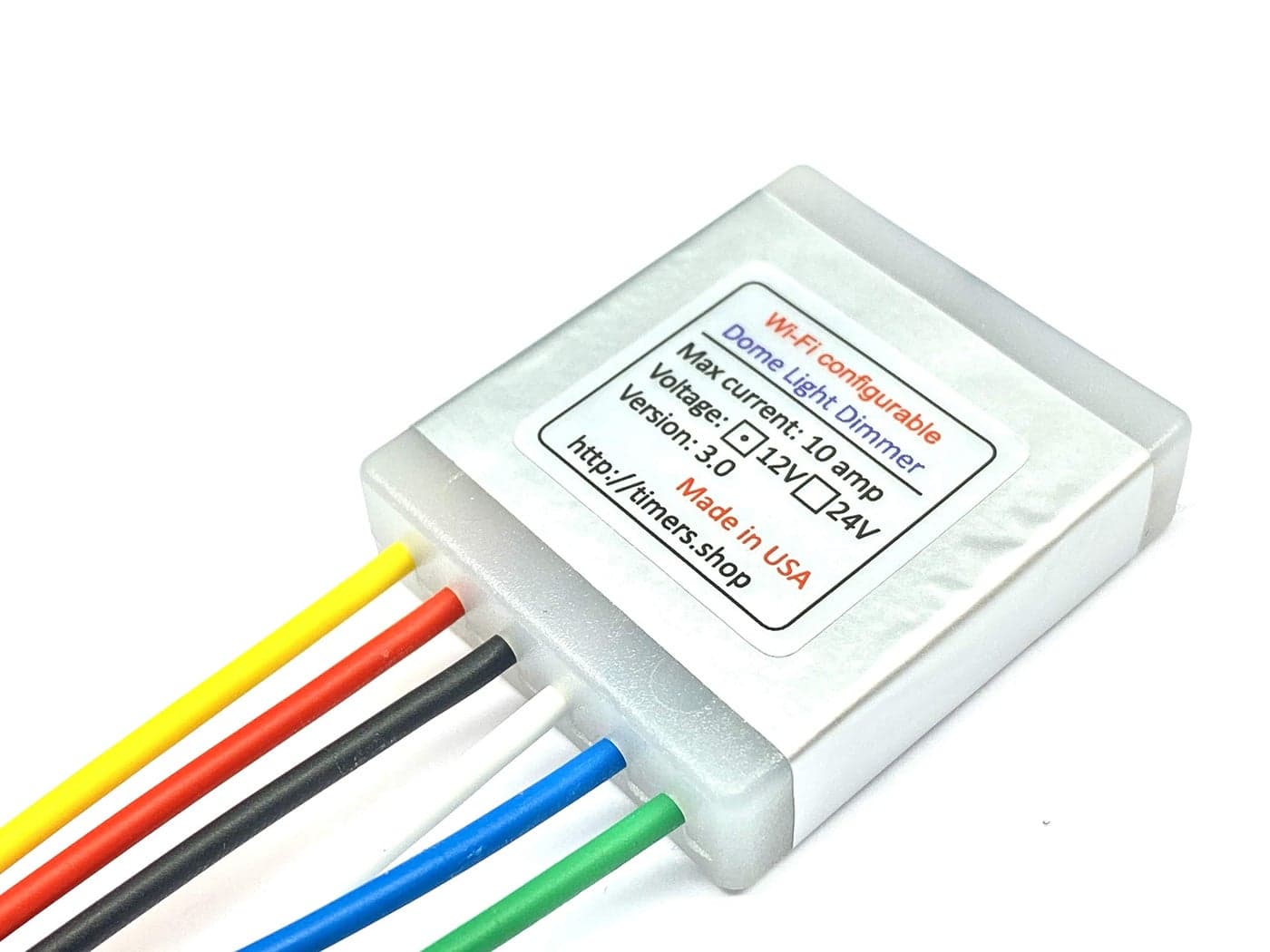 XDP Dome Light Dimmer with Delay, Fits Any Car, 20 Sec and 10 Min Timeout, Rotary Switch, Manual Operation, White