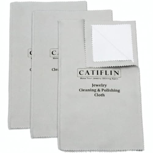 CATIFLIN 3pcs MultiLayer Jewelry Cleaning Cloth Large Silver Polishing Cloth 100 Cotton Jewelry Polishing Cloths for Gold Silver and Platinum Jewelry Light Gray 10 X12