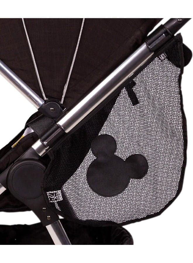 J.L. Childress Disney Baby by Side Sling Stroller Cargo Net, Stroller Organizer & Storage, Mickey Black