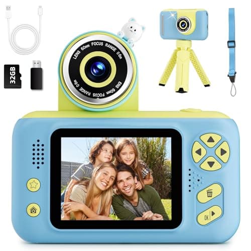 Makolle Camera for Kids Toddler Volging Cameras Age 38 Christmas Birthday Gifts for Boys and Girls 312 Year Old Boys Digital Camcorder for Video Portable Kids Selfie Camera with 32GB SD Card Blue