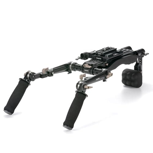 Tilta Lightweight Shoulder Rig Foldable Aviation Grade Aluminum Alloy Dual Quick Release 15mm Rod MountNATO Rail Adapter Compatible with ManfrottoArca TALSRB