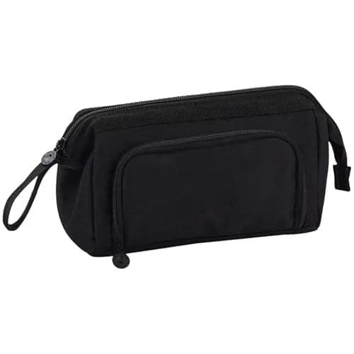 FunBlast Large Capacity Pencil Pouches, Multipurpose Zipper Pouch, Aesthetic Pencil Case for College Students, School Pouch for Girls, Stylish Cute Pen Pouch for Girls Korean Bag (Black)