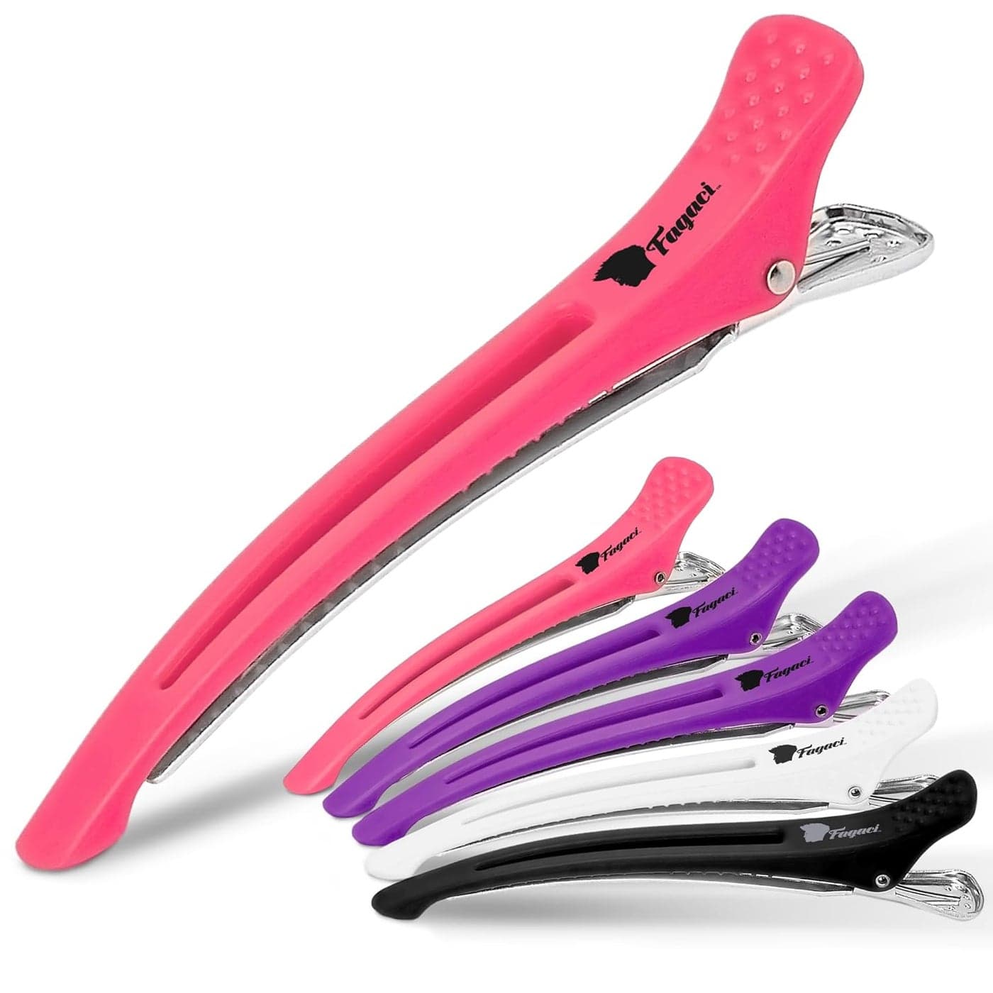 Fagaci Firm Grip Hair Clips with Silicone Band Durable Duckbill and Alligator Clips for Sectioning Styling and Salon Use