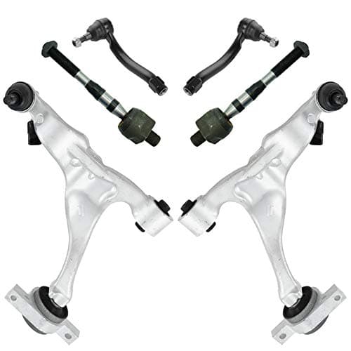 TRQ Front Steering & Suspension Kit Control Arm with Ball Joint Tie Rod Compatible with 2006-2010 INFINITI M35 M45