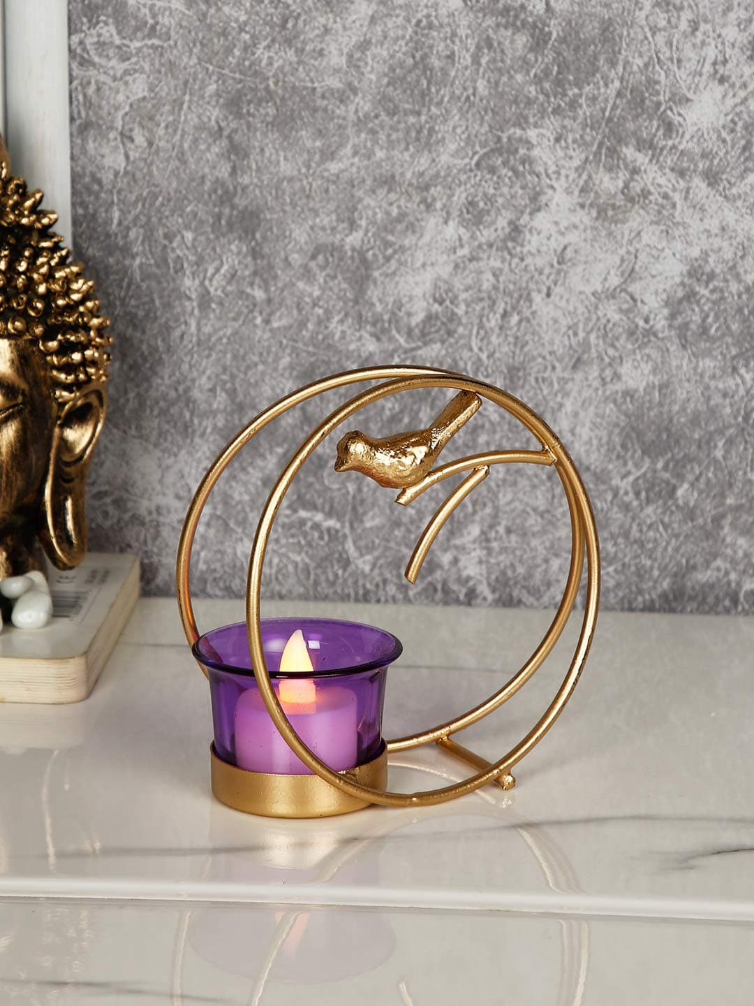 CraftVatika Tealight Candle Holder for Home Diwali Decoration Gift Items Iron Bird Tea Light Candle Holders Stand for Table Top Indoor Outdoor Decor (1 Box)