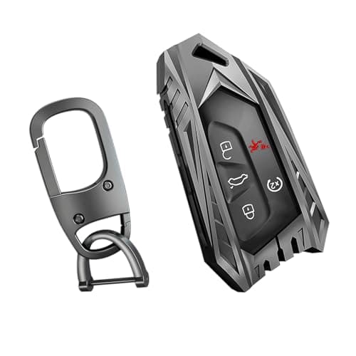 SLAKNOK for Volkswagen Key Fob Cover with Keychain,Stylish and Durable Zinc Alloy Protection Key Case Compatible with VW ID3 ID4 MK8 Golf GTI Skoda Octavia Remote Key Shell Accessories