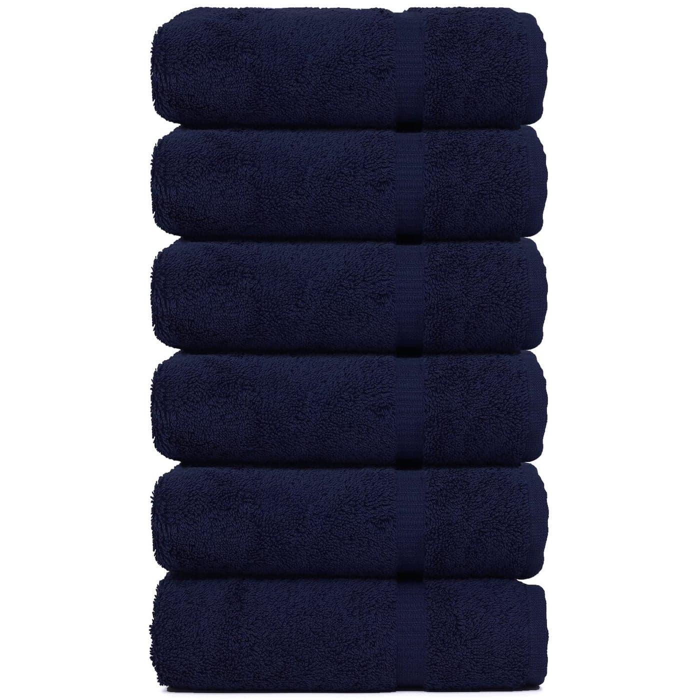 Luxury Hotel Spa Collection Quick Dry 100 Turkish Cotton 700 GSM Eco Friendly Towel for Bathroom Gymand Kitchen Dobby Border Soft Hand Towel Set 16 X 30 Navy Blue Hand Towels Set of 6