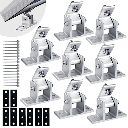 Solar Panel Mounting Brackets, 8PCS Adjustable RV Solar Panel Mount, Tilt Angle 10-60 Roof Mounting Kit for Solar Panels 400 W, 500 W