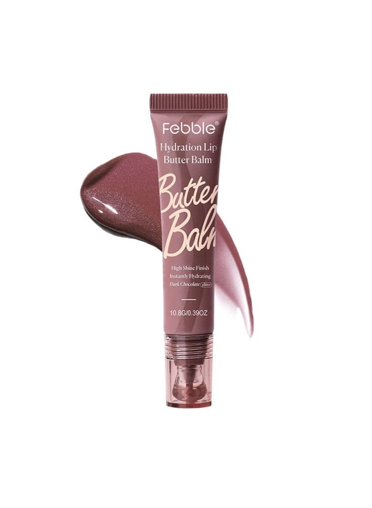 Hydration Lip Butter Balm - Moisturizing Lip Balm Nourishing Lip Care Butter Instantly Locks in Moisture for Pillow-Soft Lips with Shea Butter, for Glowy, Dewy, Plumped Lips #08 Dark Chocolate (glitter)