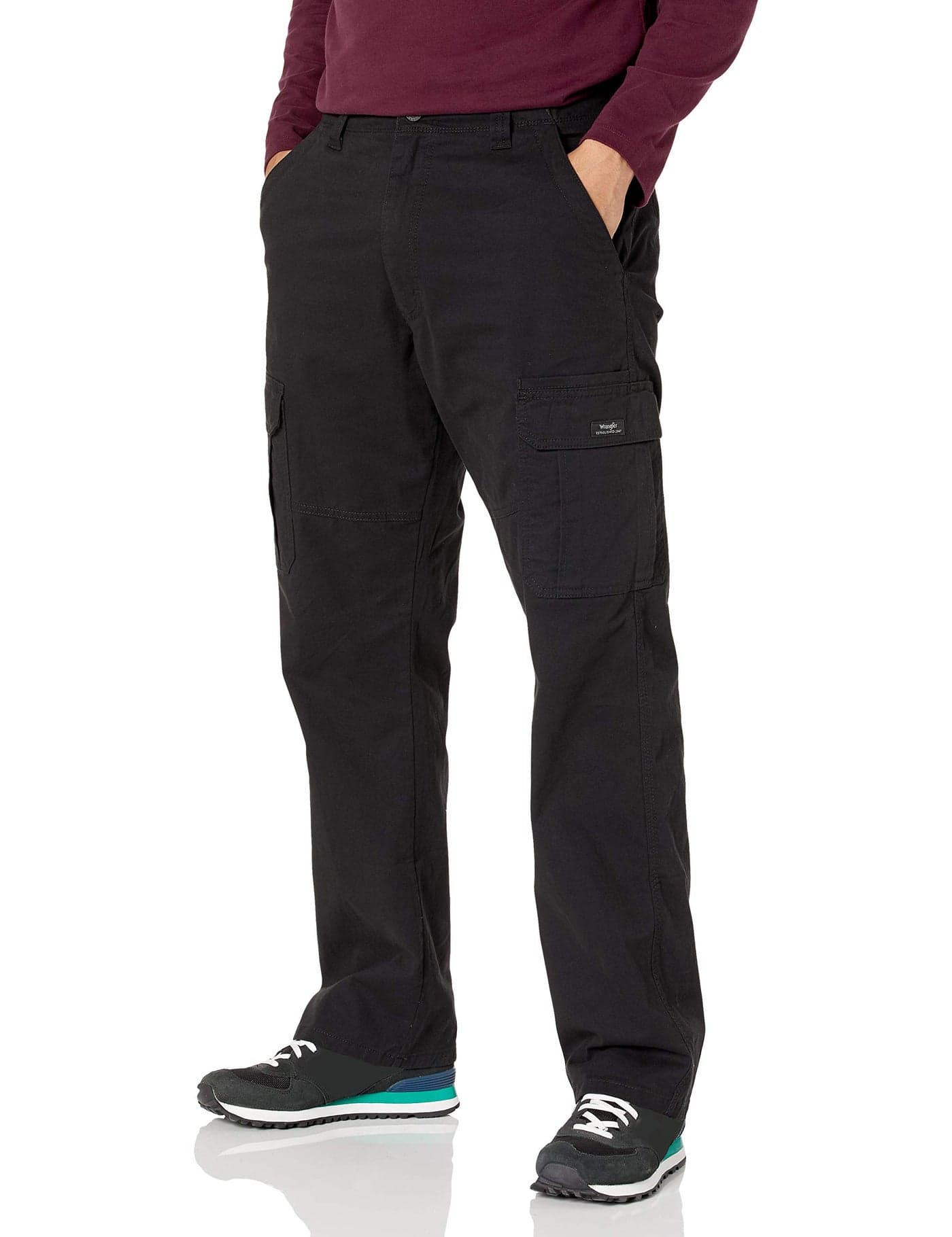 Wrangler Authentics Relaxed Fit Stretch Cargo Pant Black 48W x 32L