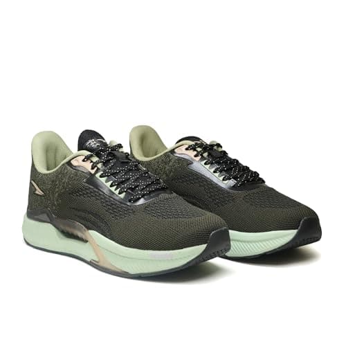 ASIAN Powerplay-23 Men’s Running Shoes | Lightweight Sports Sneakers with Soft Cushion Sole | Breathable Knit Upper | Ideal for Gym, Walking, Jogging, Training (Olivpista)-UK-8