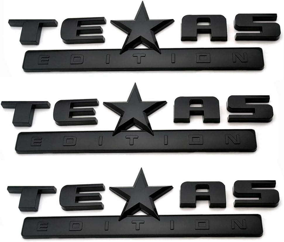 Texas Edition Emblem Set - All Black (3 Count) for Chevy Silverado Sierra