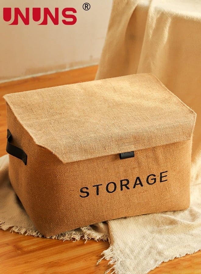 Storage Box with Lid,Fabric Storage Basket,Clothes Organizer,Wardrobe Storage,Closet Organizer,Organizer for Clothes,Box for Clothes,Storage Boxes for Livingroom Clothes Toys Home,41x33x26cm