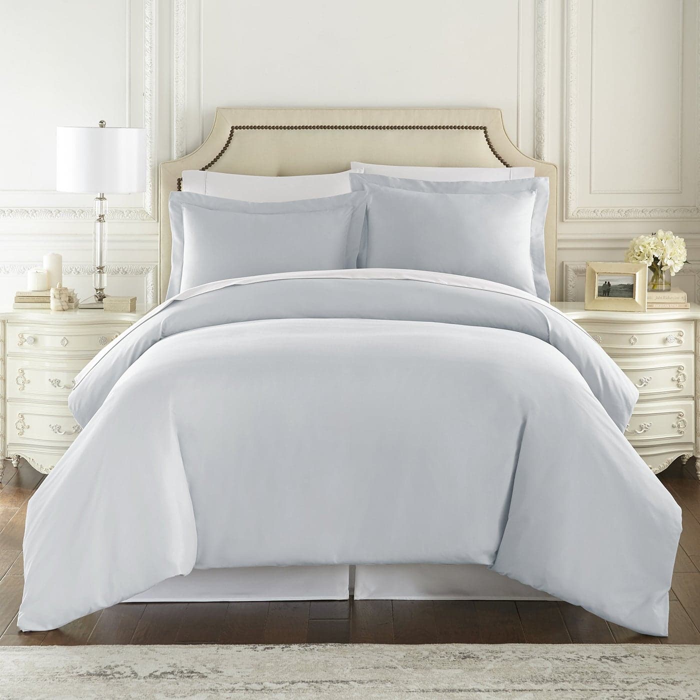 HC Collection Duvet Cover Ice Blue Queen Size Duvet Cover 3 Piece Soft Breathable Microfiber Duvet Cover Set with Zipper Closure 2 Pillow Shams