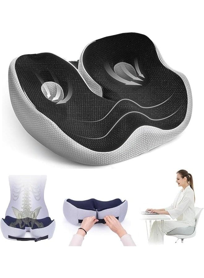 Coccyx Cushion, Adjustable Memory Foam, Relieves Coccyx Pain, Ergonomic Seat Cushion Suitable For Long-Term Sitting, Suitable For Office Chairs, Wheelchairs, Car Seats