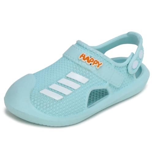 TRASE Kids Clogs for Boys and Girls | Lightweight, Waterproof & Anti-Skid Sandals | Comfortable Slip-On Footwear with Adjustable Strap (Sea Green, 11C UK)