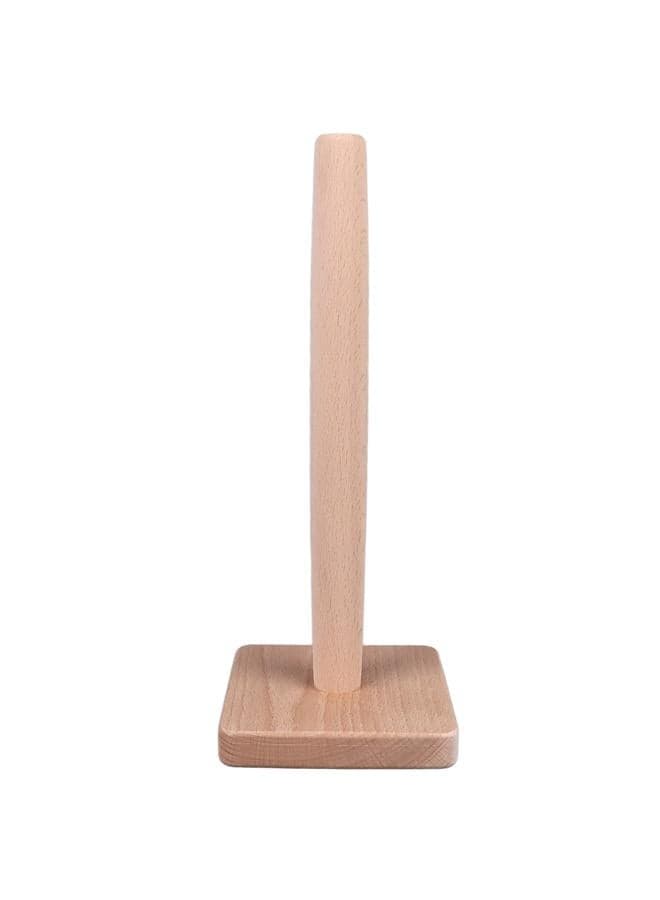 Wooden Farmhouse Paper Towel Holder Countertop Standing Roll Dispenser with Non Slip Base for Kitchen and Living Room