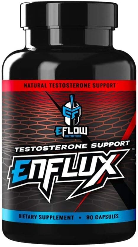 eFlow Nutrition Enflux Natural T Support with KSM66 Ashwagandha Supplement to Support Lean Body Mass for Men and Women Fenugreek DIM Longjack AstraGin 90 Capsules 30 Day Supply