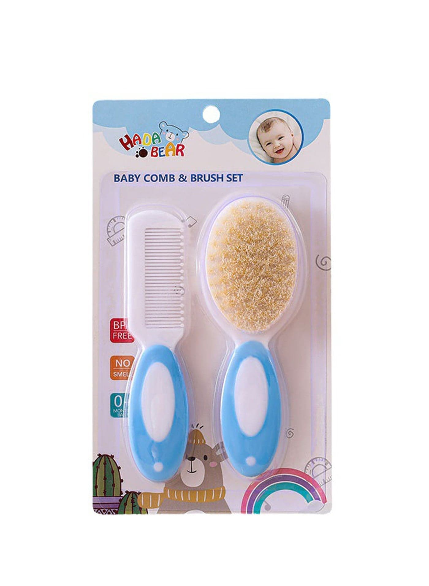Large Dual Color Comb Brush Blue Color