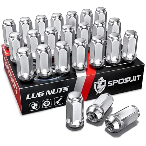 Sposuit M14x1.5 Lug Nuts - Replacement for 1988-2024 GMC Sierra 1500, 2006-2024 Acadia, 2015-2024 Canyon, 2000-2024 Yokon - Closed End Chrome Lug Nut(24 Pcs)